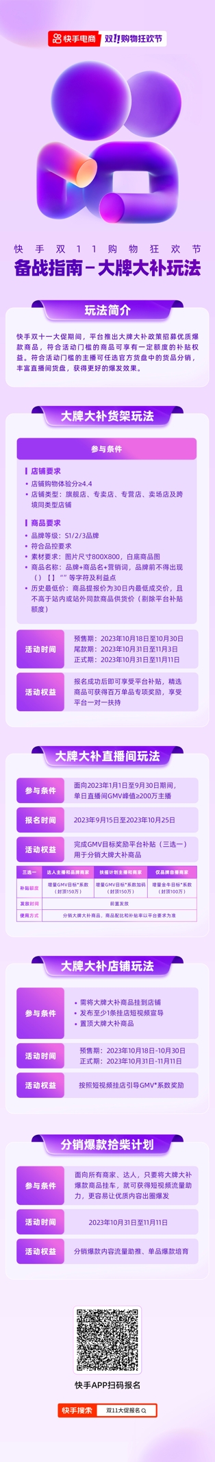 优质商品招募新玩法上线，快手电商“大牌大补”助力商家全面备战双十一