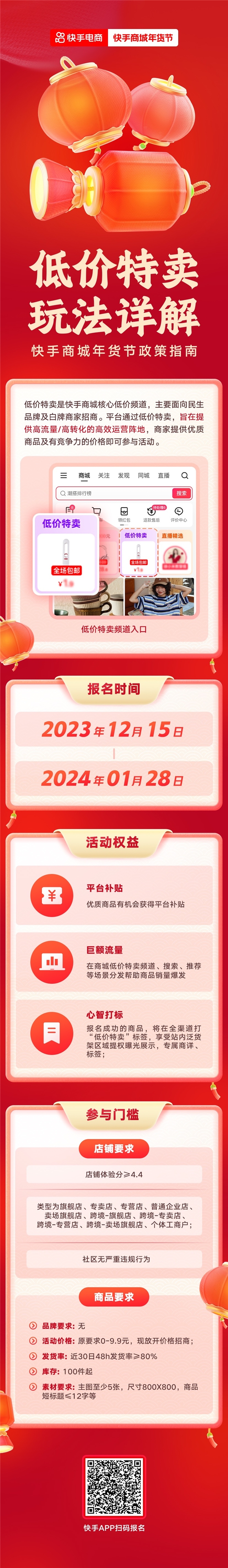 2024快手商城年货节上线“低价特卖”频道，补贴流量加持低价好物销售爆发