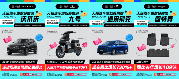 天猫汽车双11推爆汽车品牌大促全链路成交爆发，全网破亿级曝光！