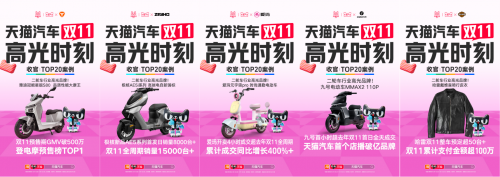 天猫汽车双11TOP20高光案例！宝马、雅迪、米其林爆发增长最高超1000%