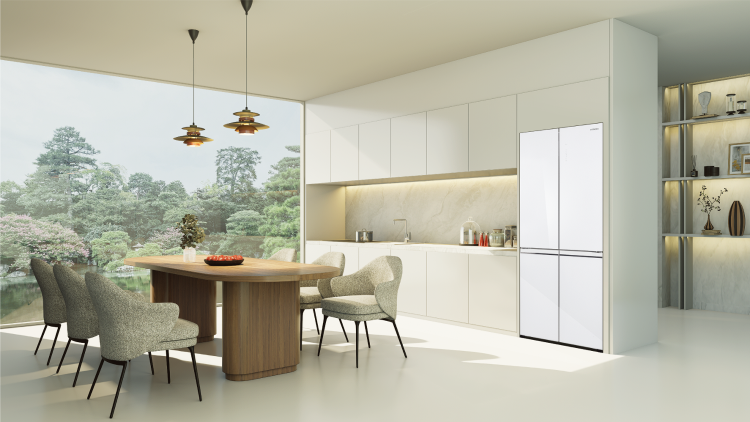 日立全平嵌双循环冰箱 焕新美学与储鲜新体验