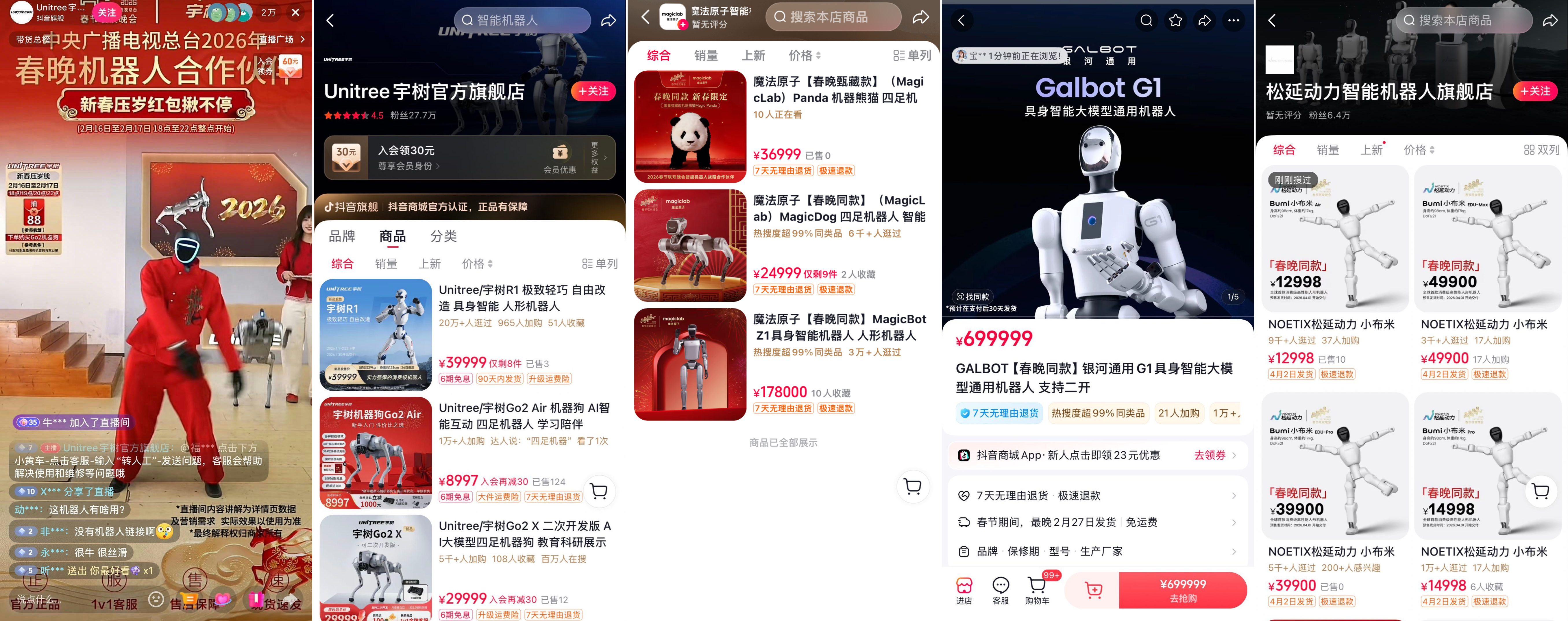 春晚同款机器人带货力Max，抖音电商机器人订单量增长超6倍