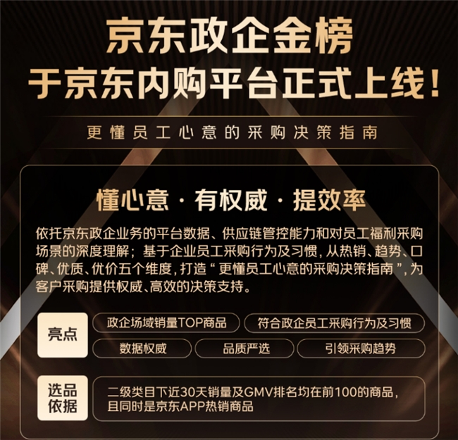 金龙鱼、小米、美的等知名品牌入选京东政企金榜首期榜单