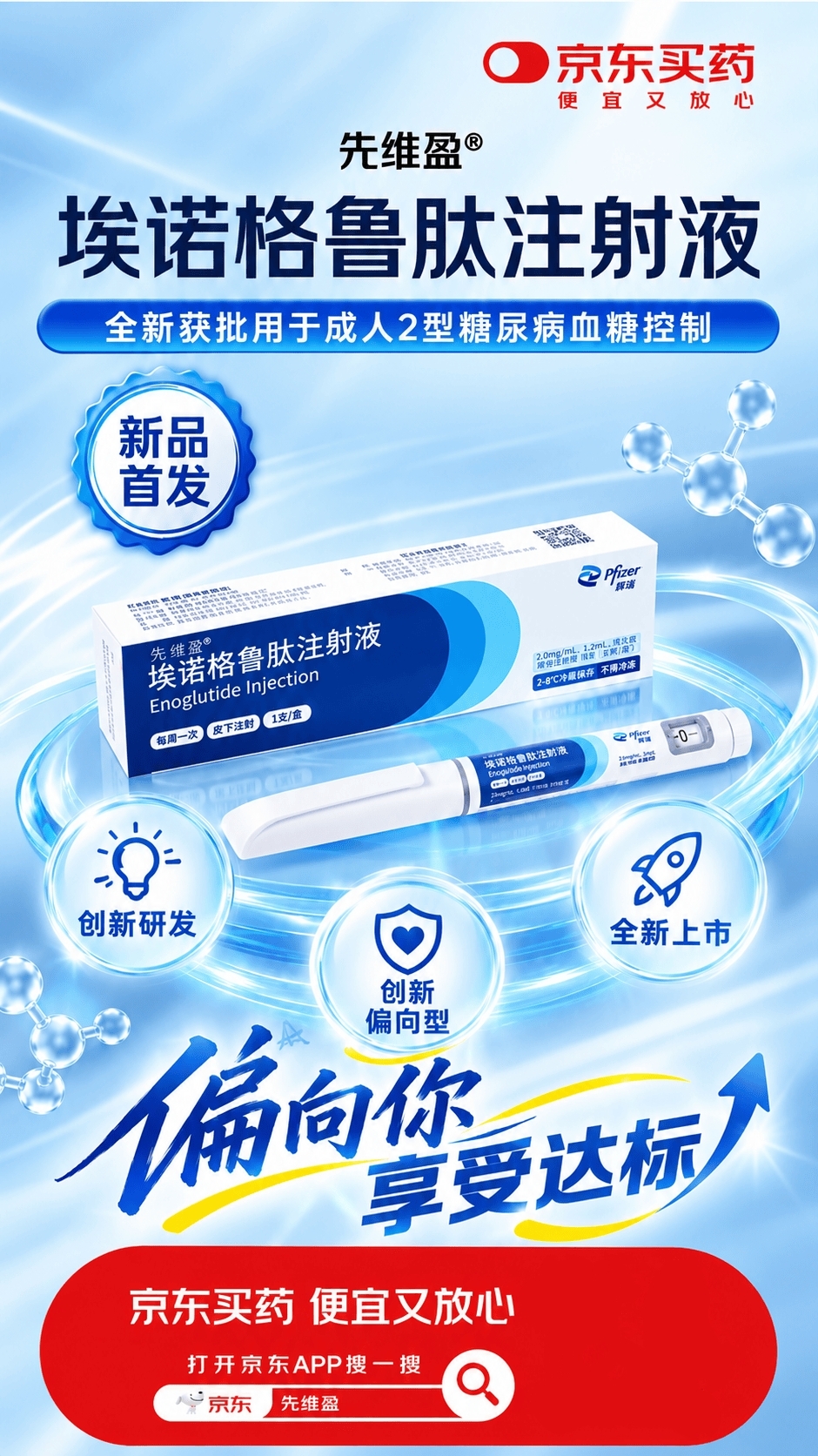 辉瑞GLP-1药物先维盈®糖尿病适应症获批！携手京东健康做好糖尿病全流程管理