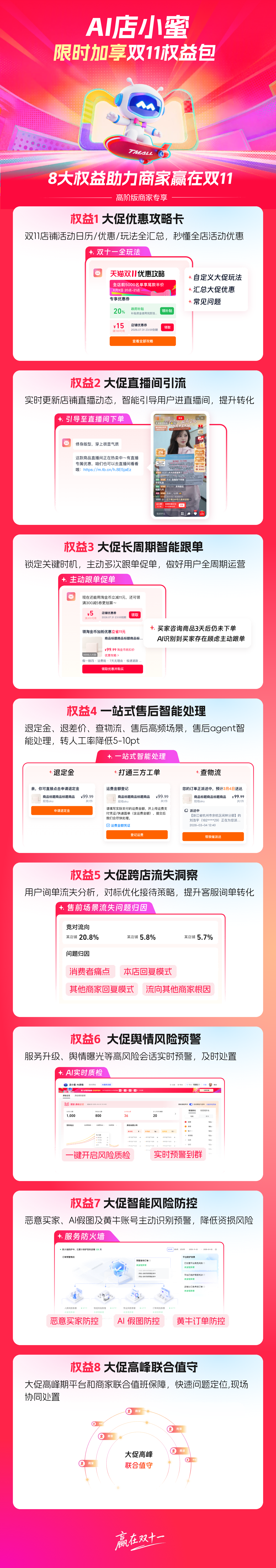 天猫双11在即，AI店小蜜推出8大新权益为商家经营护航